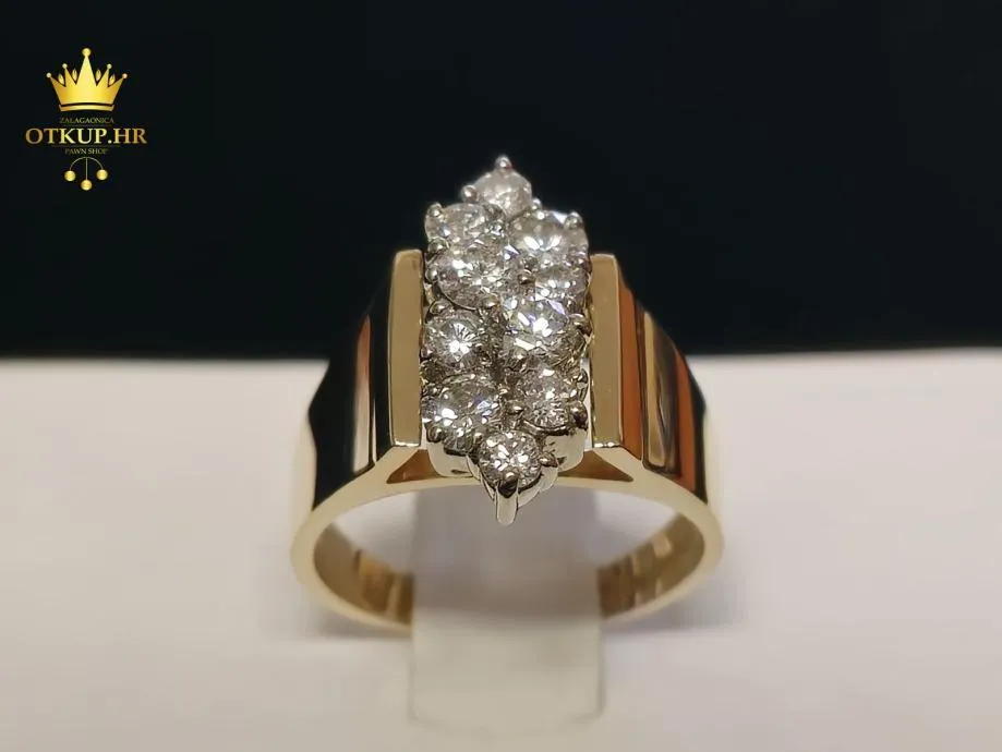 ZLATNI PRSTEN S DIJAMANTIMA 0,76ct / R1, RATE! - Zagreb