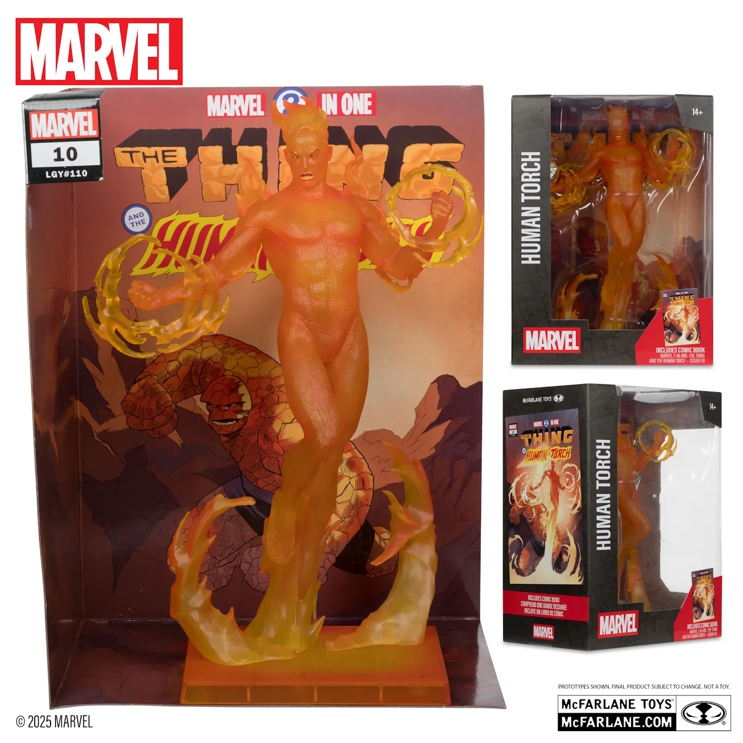 mcfarlane marvel – human torch figura, 29cm + stripmarvel 2-in-one #10 - slika 7