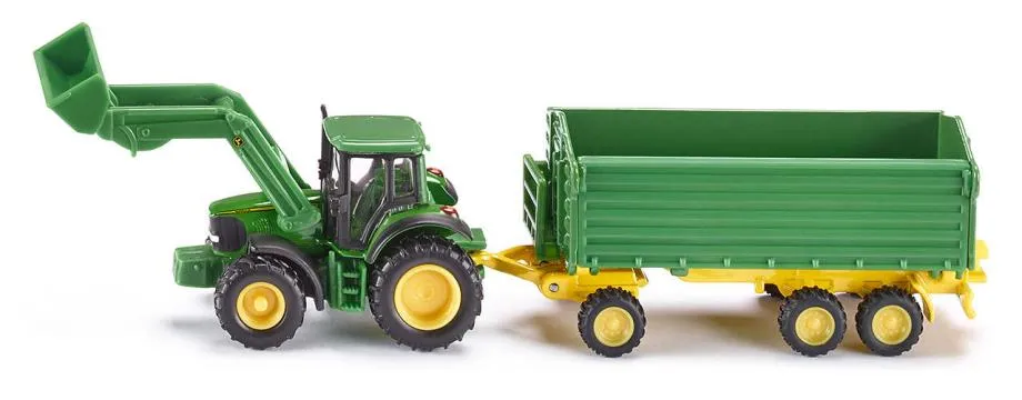 siku traktor john deere 6920s sa kašikom + prikolica - slika 1