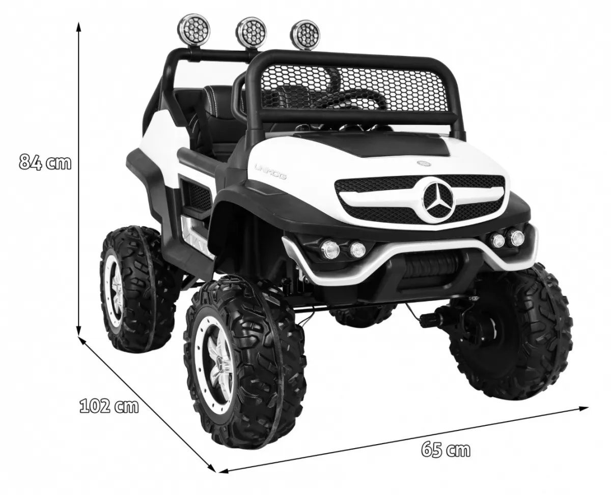 licencirani auto na akumultor mercedes benz unimog s - bijeli - slika 2