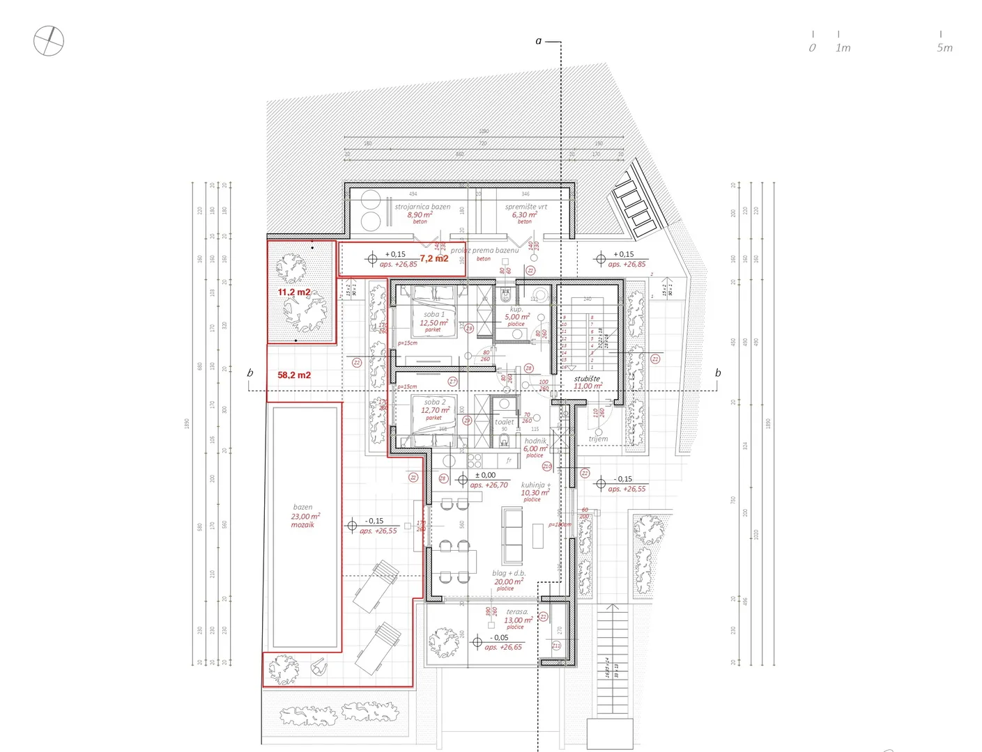 apartmani u vili na brežuljku, pogled na more - rogoznica - slika 18