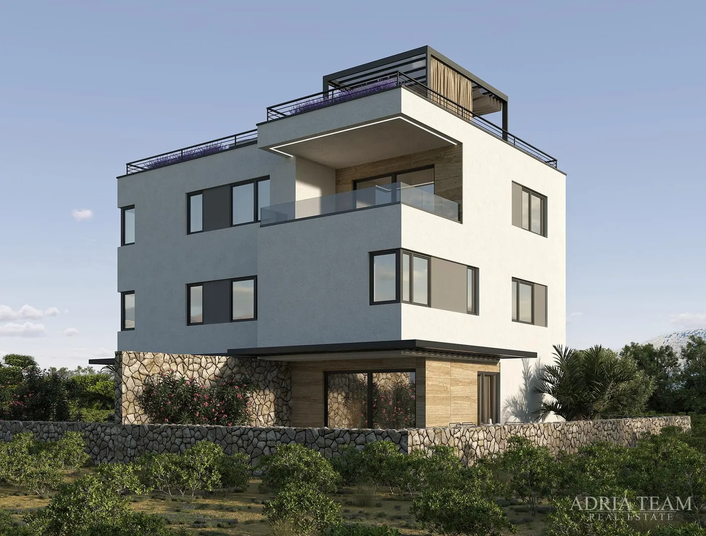 apartmani s bazenom, vrtom i krovnom terasom, novogradnja, prekrasan pogled - mandre, pag - slika 2