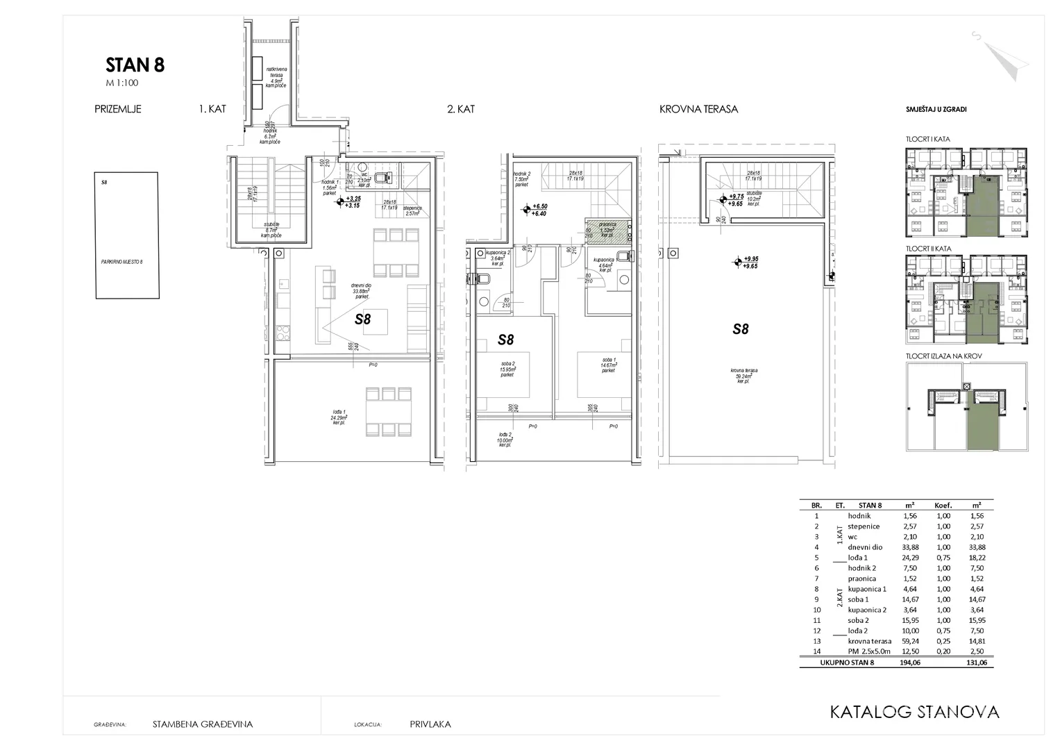 jednoetažni i višeetažni apartmani u stambenoj zgradi, novogradnja, 150 m od mora - privlaka - slika 24