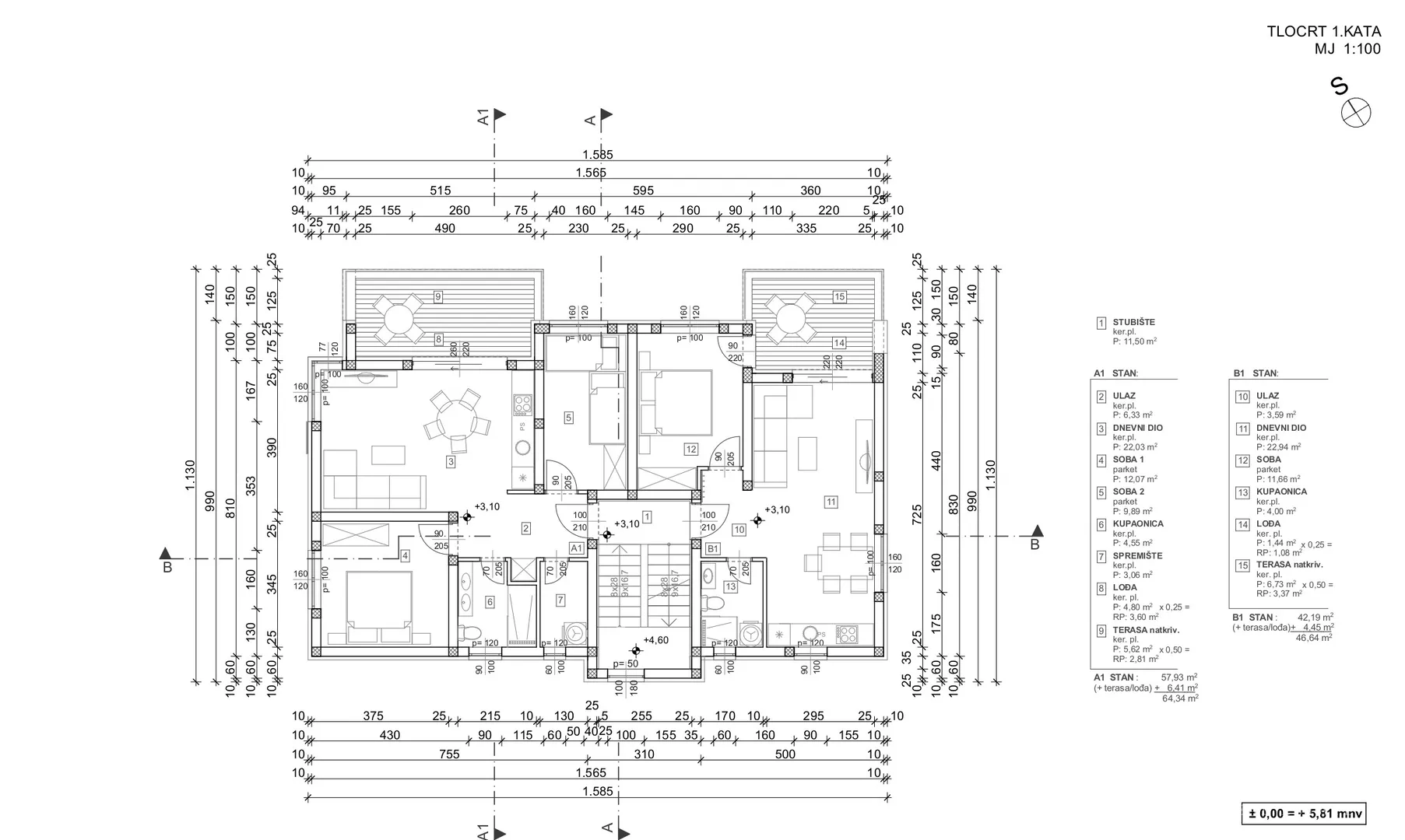 apartmani u stambenoj zgradi u novogradnji, prekrasan pogled, 45 m od mora - vinjerac - slika 43