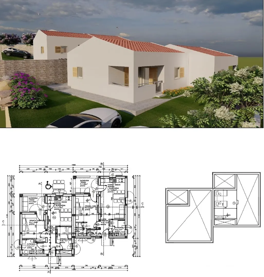 kuće u nizu s pogledom na more, 2.-4. red do mora - novigrad dalmatinski - slika 54
