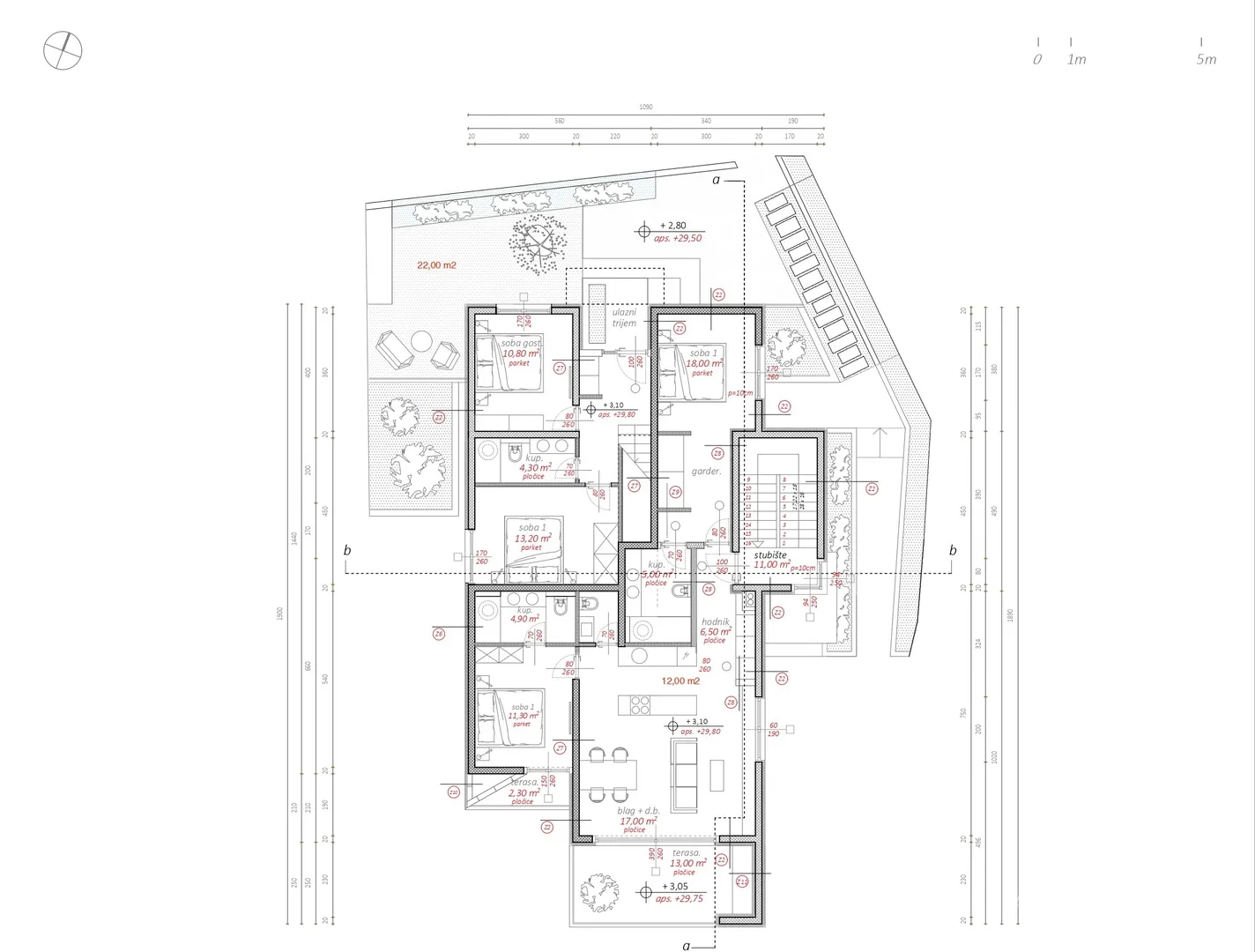 apartmani u vili na brežuljku, pogled na more - rogoznica - slika 19