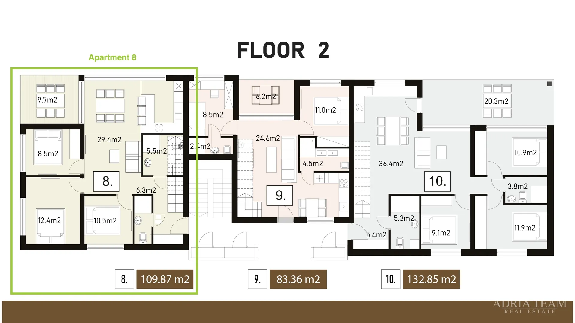 prostran apartman s krovnom terasom - nin, zadar - slika 11