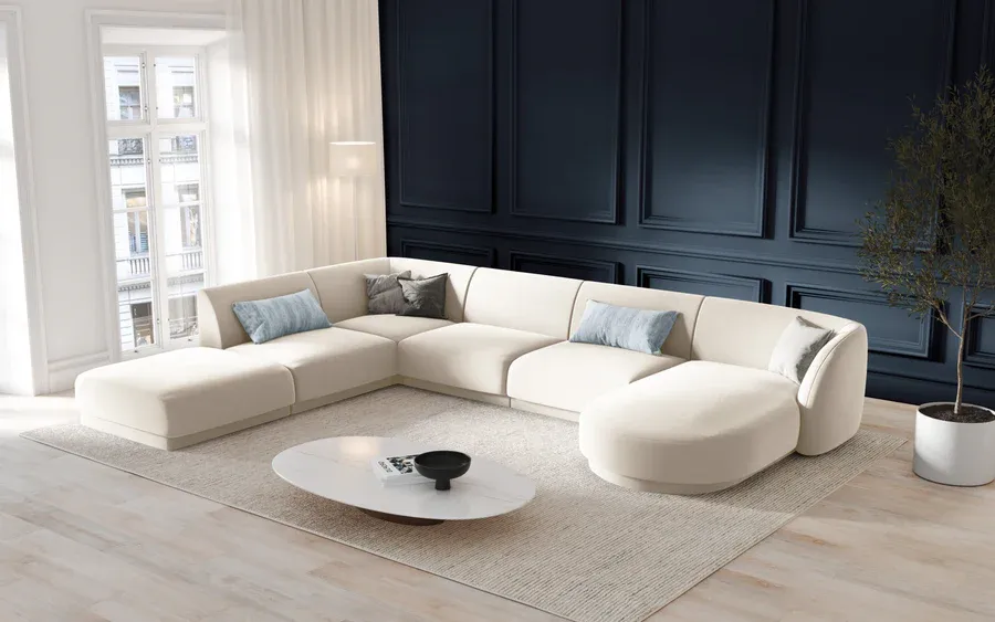 kutna garnitura miley 330x255cm, materijal: baršun - slika 5