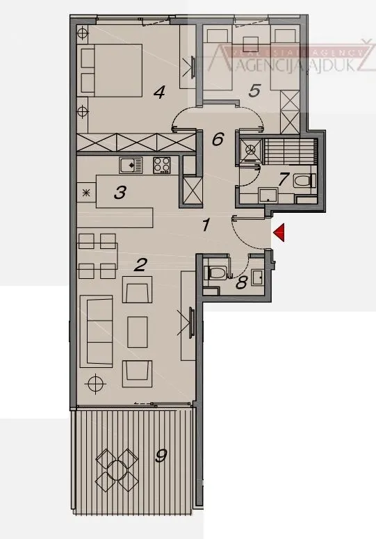 makarska dvosobni stan 70,11 m2 novogradnja vrhunska lokacija - slika 7
