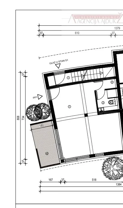 vodice novogradnja 45 m2 1sobni stan sa vrtom i parking mjestom - slika 4