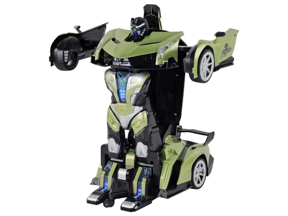 auto na daljinsko upravljanje robot transformation r/c 1:10- zeleni - slika 3