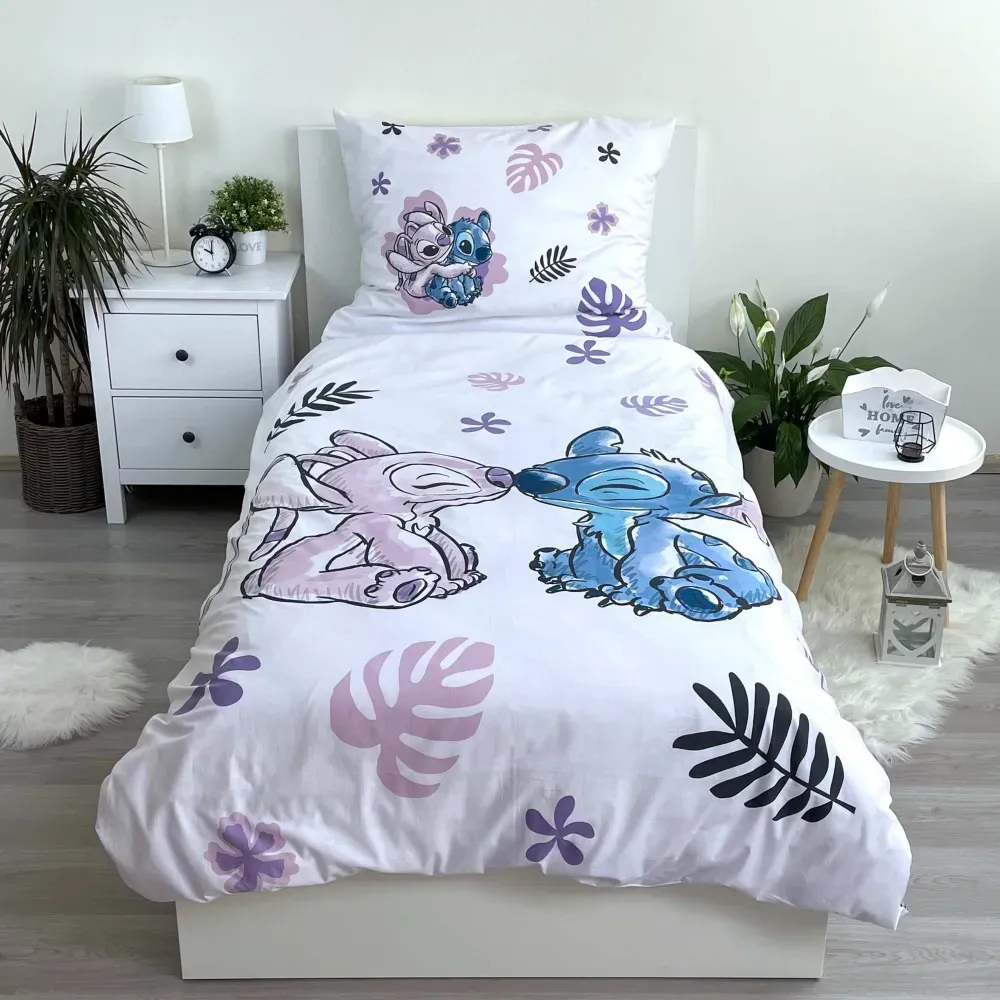 lilo & stitch ‘in love’ dječja posteljina, 140×200 cm - slika 2