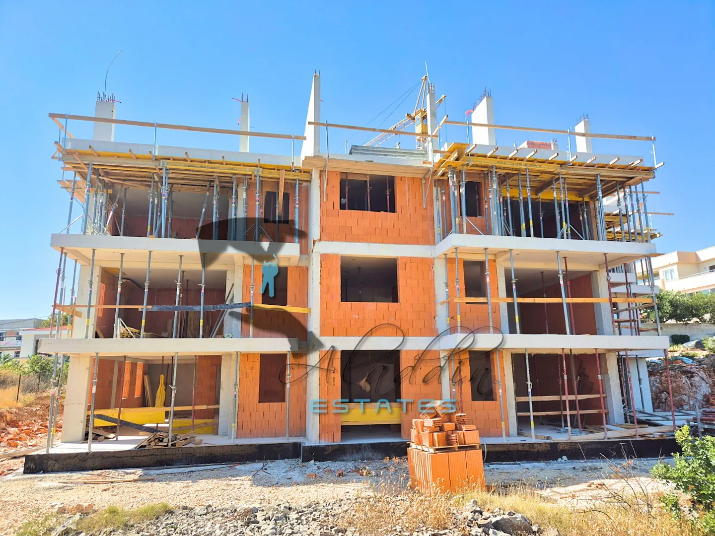Okrug Gornji, penthouse stan u novogradnja s prekrasnim pogledom, drugi kat, krovna terasa, 93 m2 - Okrug Gornji, Okrug