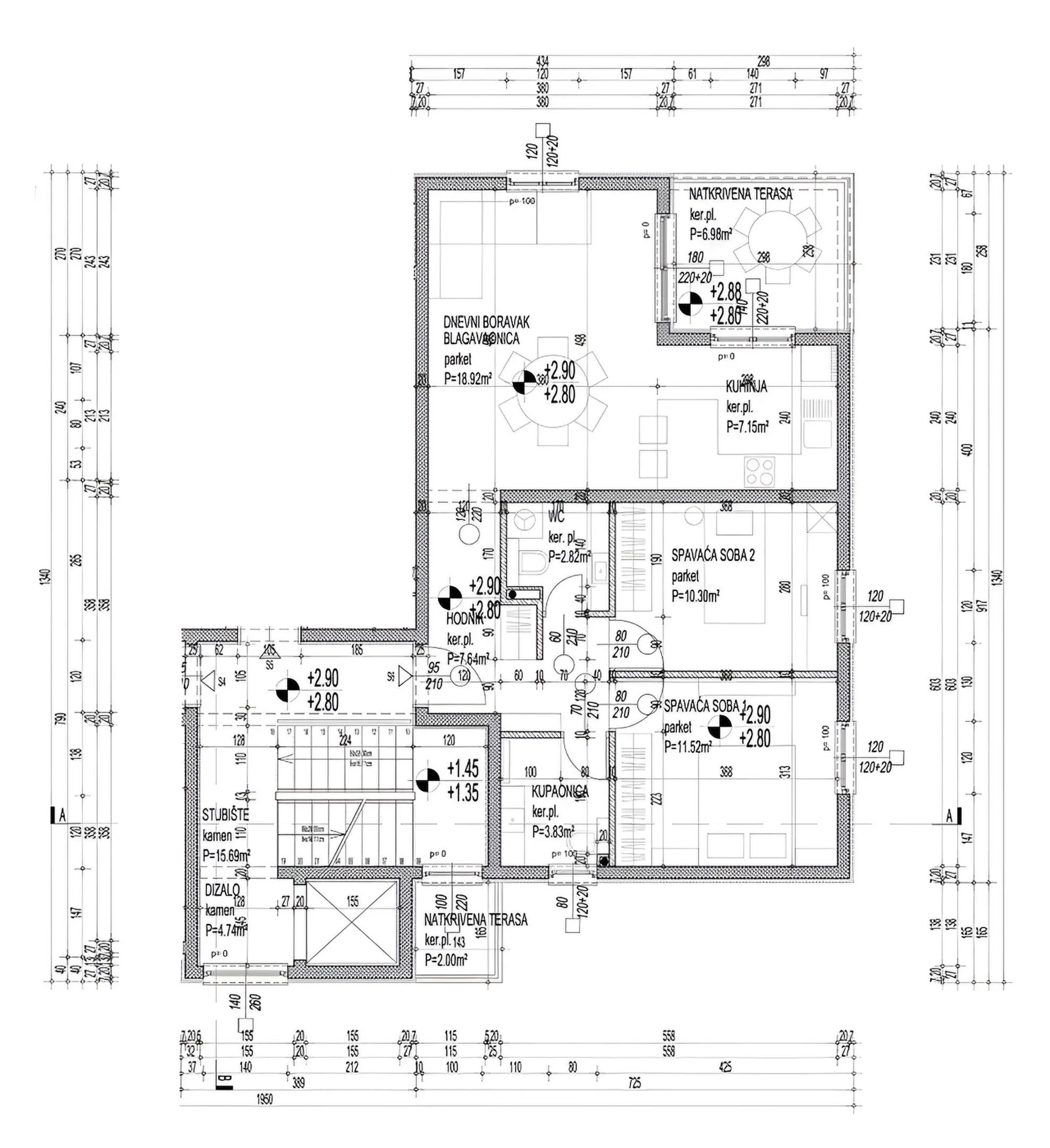 okrug gornji, prvorazredni dvosobni stan s pogledom na more, 68 m2 - slika 15