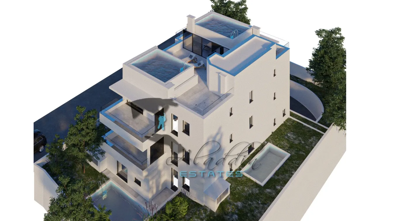 okrug gornji, vrhunski penthouse stan, krovna terasa s bazenom, 107 m2 - slika 15
