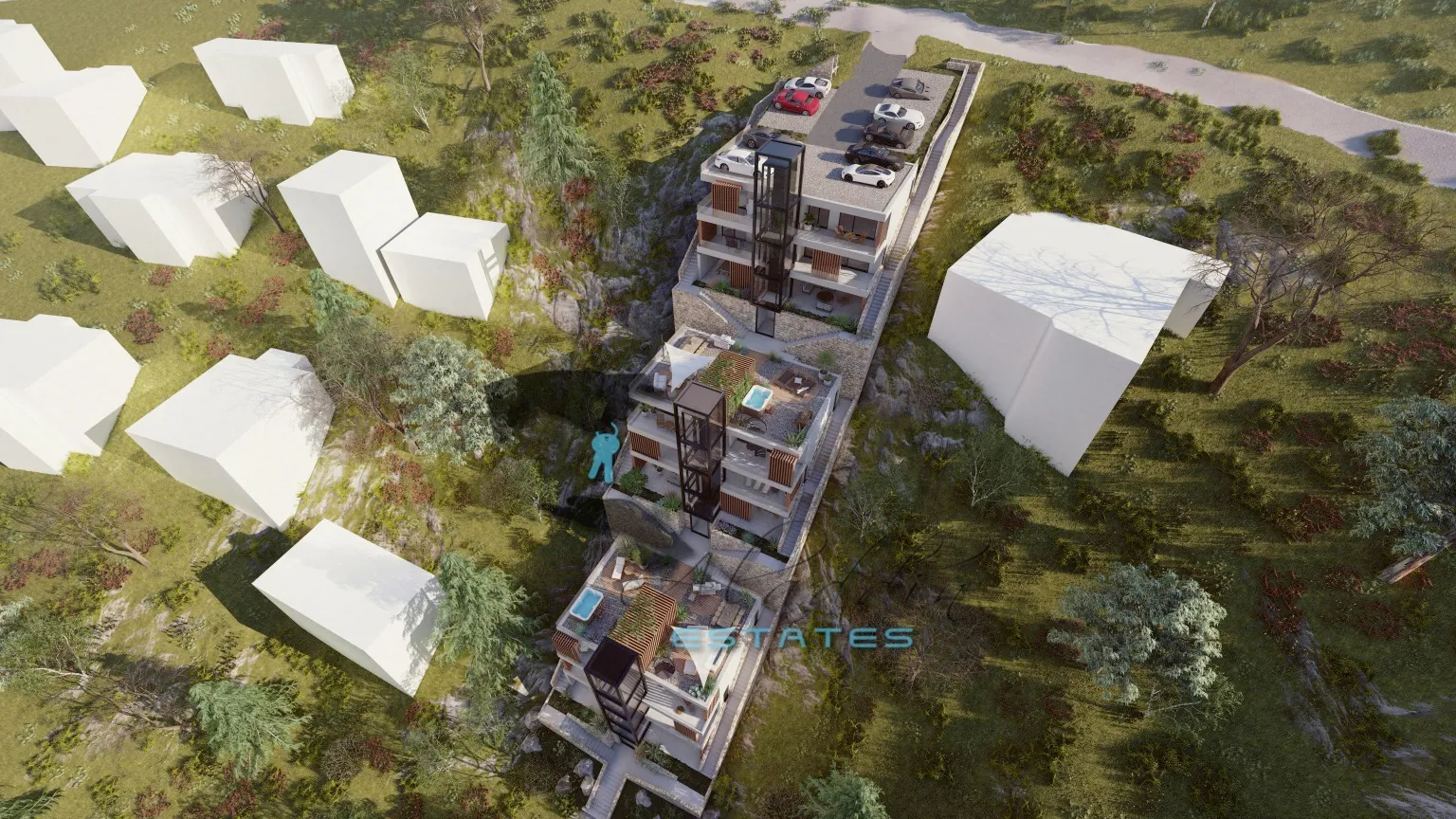 stanići, prekrasna čestica u prvom redu do mora s idejnim projektom, 1.214 m2 - slika 14