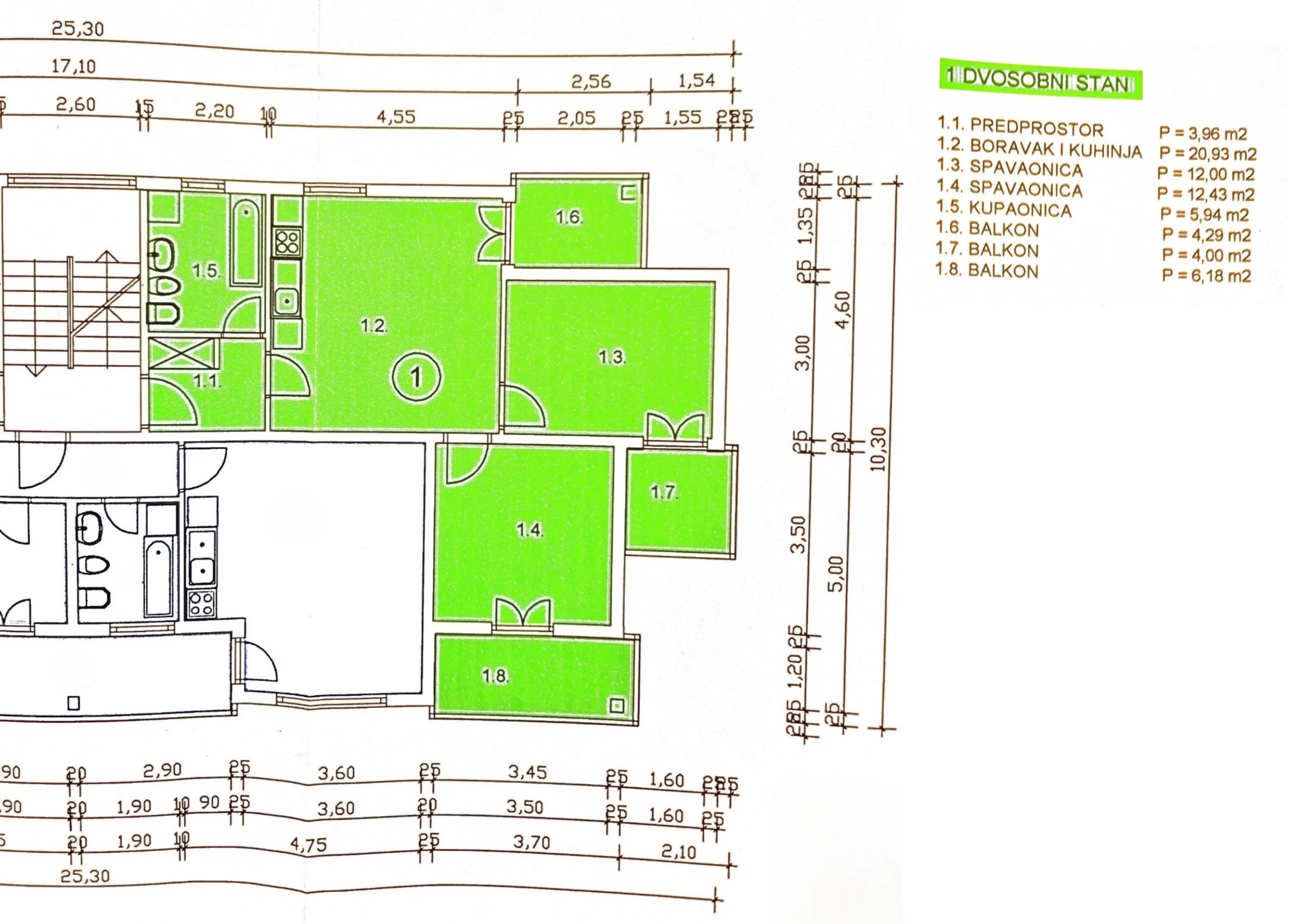 okrug gornji, odličan dvosobni stan s pogledom na more, 62 m2 - slika 14