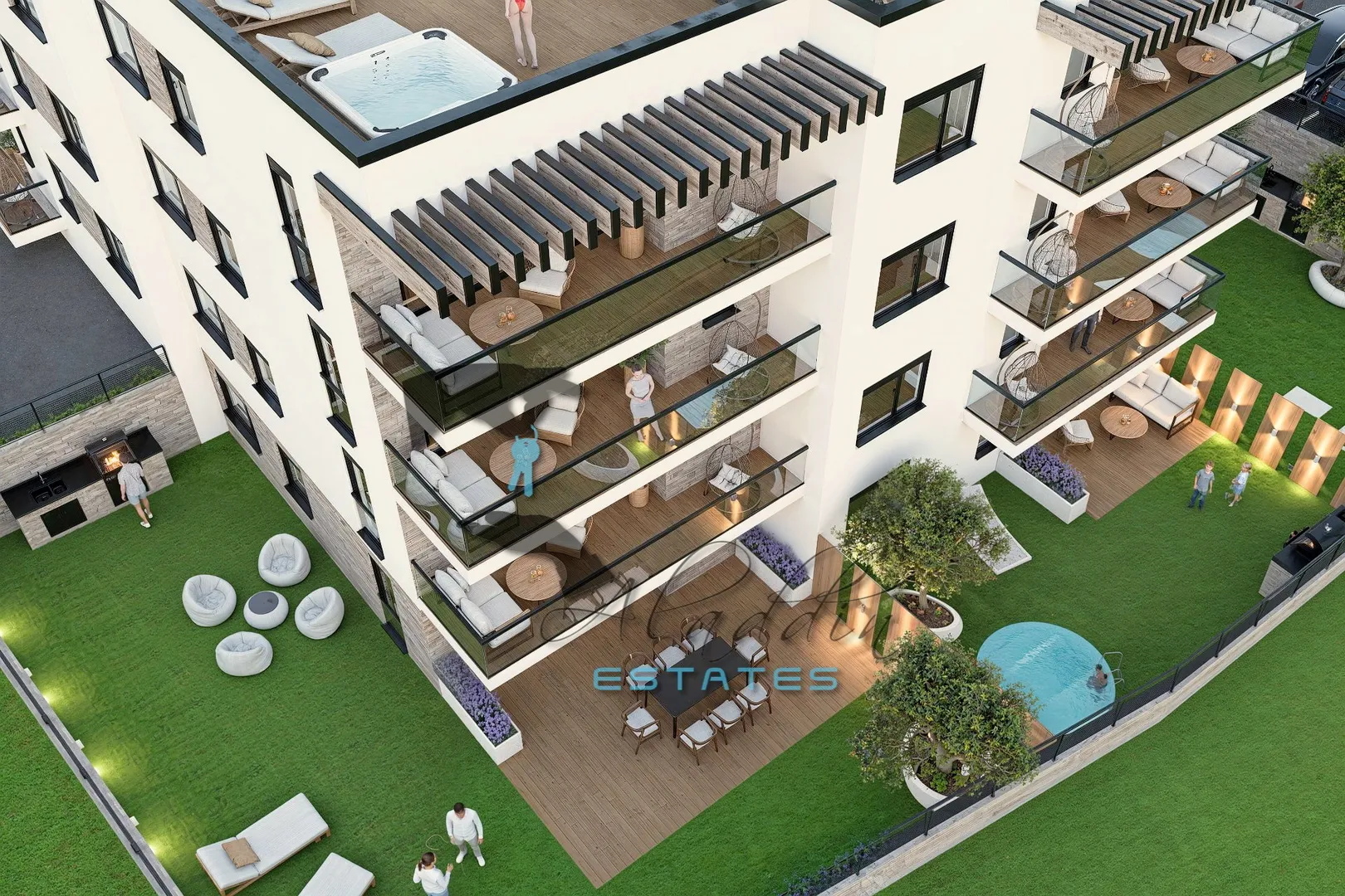 Okrug Gornji, raskošni stan u novogradnji s lijepim pogledom na more, prvi kat, 64 m2 - Okrug Gornji, Okrug
