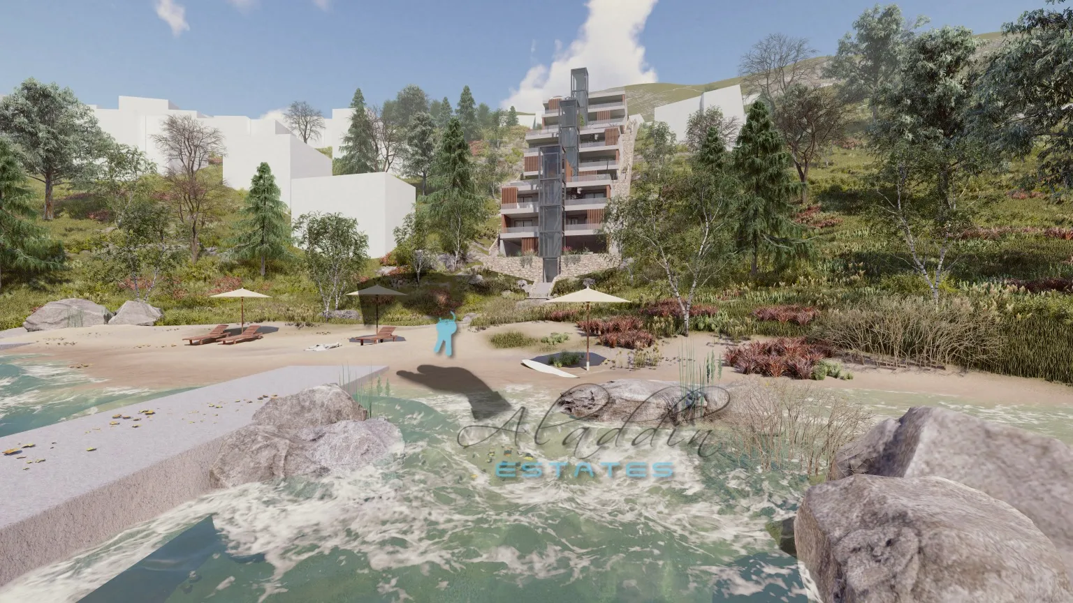 stanići, prekrasna čestica u prvom redu do mora s idejnim projektom, 1.214 m2 - slika 8