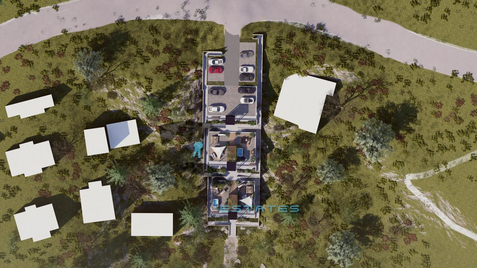 stanići, prekrasna čestica u prvom redu do mora s idejnim projektom, 1.214 m2 - slika 15