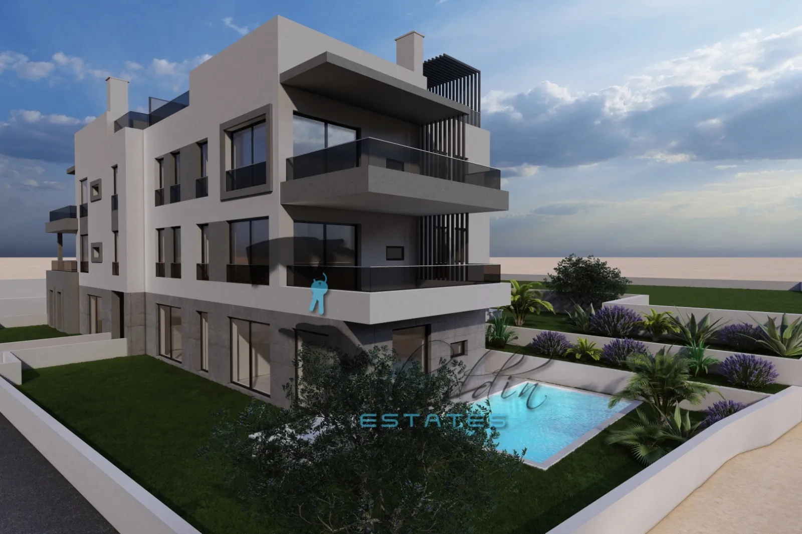 okrug gornji, vrhunski penthouse stan, krovna terasa s bazenom, 107 m2 - slika 5