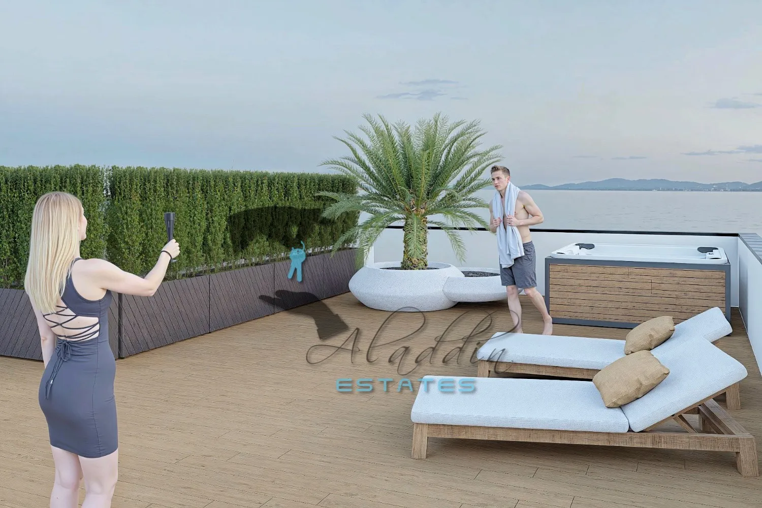 Okrug Gornji, penthouse stan u novogradnja s prekrasnim pogledom, drugi kat, krovna terasa, 120 m2 - Okrug Gornji, Okrug