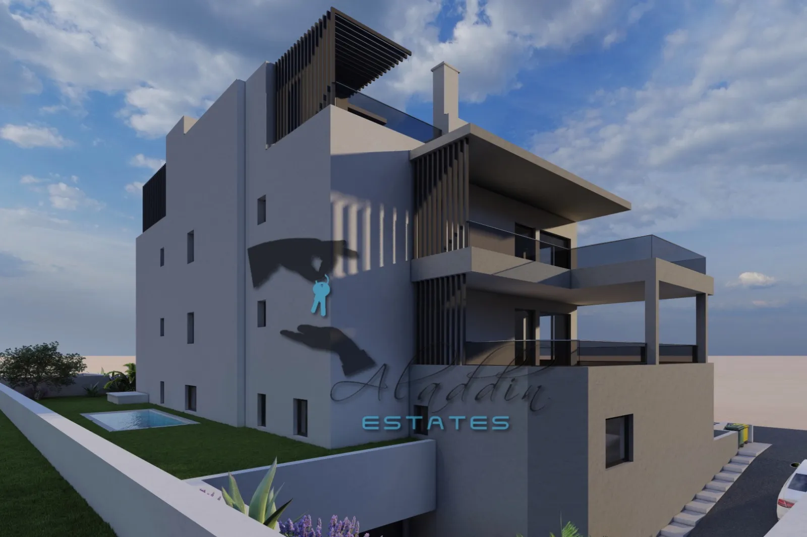 okrug gornji, vrhunski penthouse stan, krovna terasa s bazenom, 107 m2 - slika 8