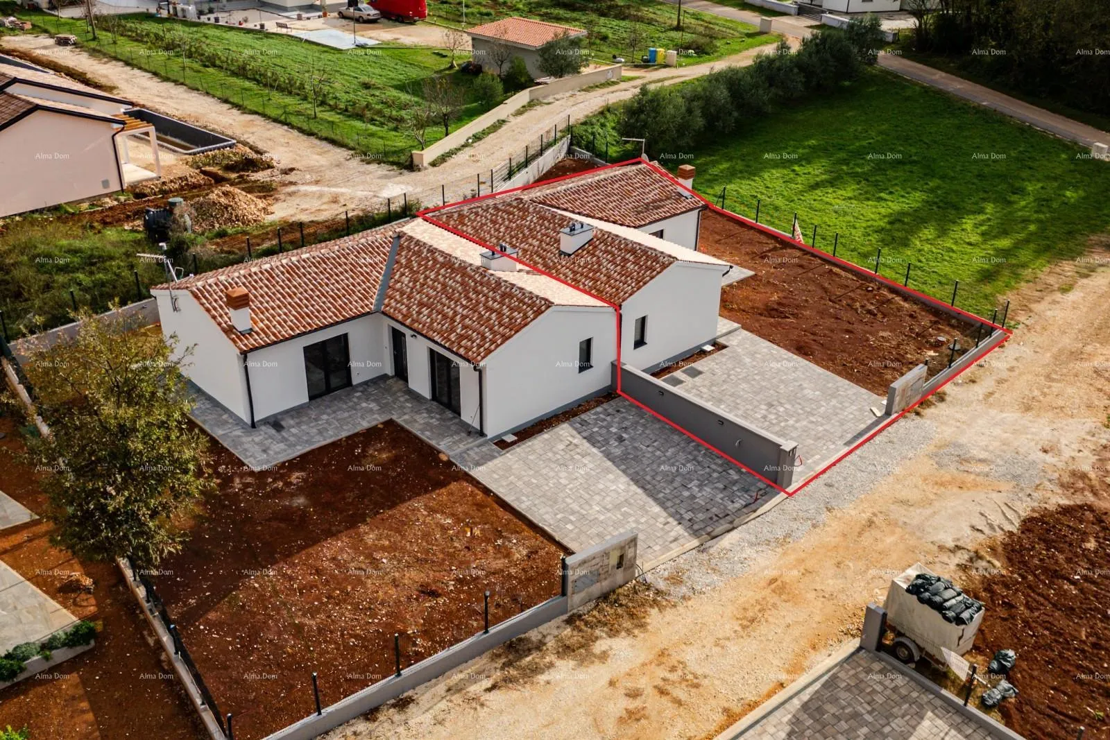 kuća barban, kožljani - novogradnja / dupleks, desni dio. ekolloško mjesto - slika 10