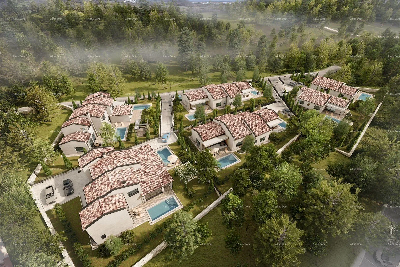 građevinsko zemljište barban - zemljište za gradnju s projektom (kuća s bazenom), 15 minuta do mora - slika 4