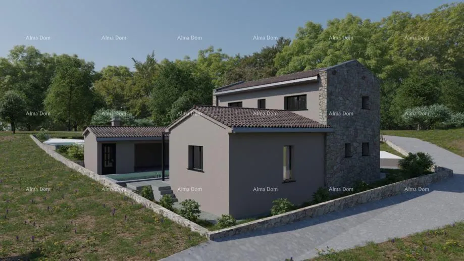 kuća marčana moderna vila s bazenom u gradnji. - slika 3