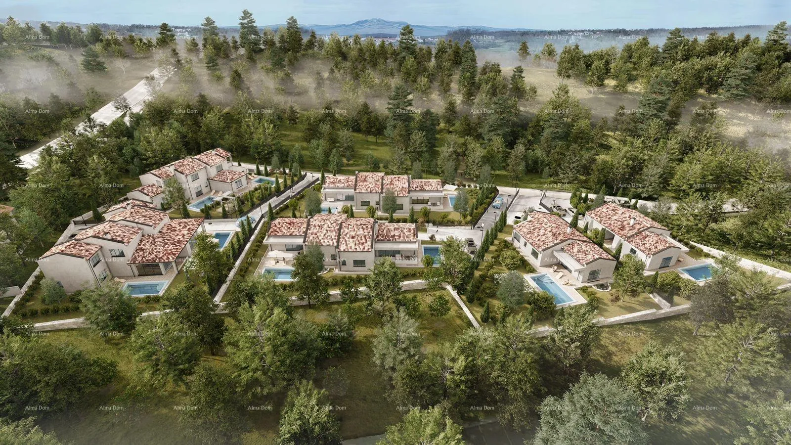 građevinsko zemljište barban - zemljište za gradnju s projektom (kuća s bazenom), 15 minuta do mora - slika 2