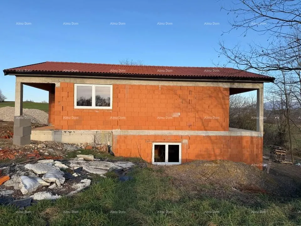 kuća kuća u roh-bau fazi s velikom okućnicom – cerovlje - slika 2