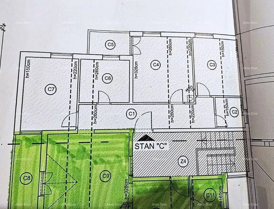 stan pula – busoler, četverosoban stan u roh-bau fazi - slika 12
