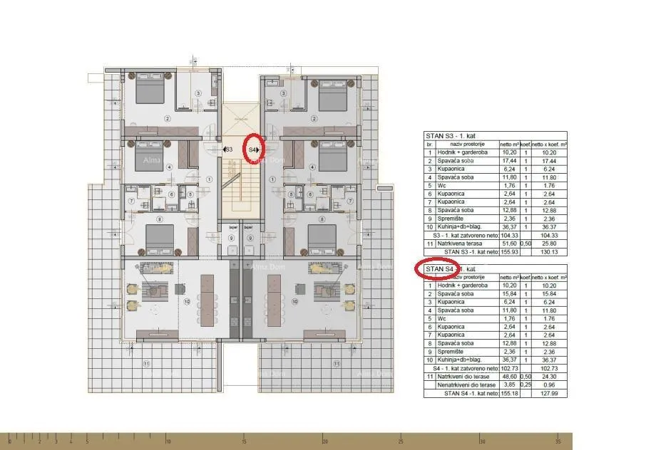 stan luksuzni dvoetažni stan u rovinju – 237,00 m² (netto 173,64 m²) - slika 7