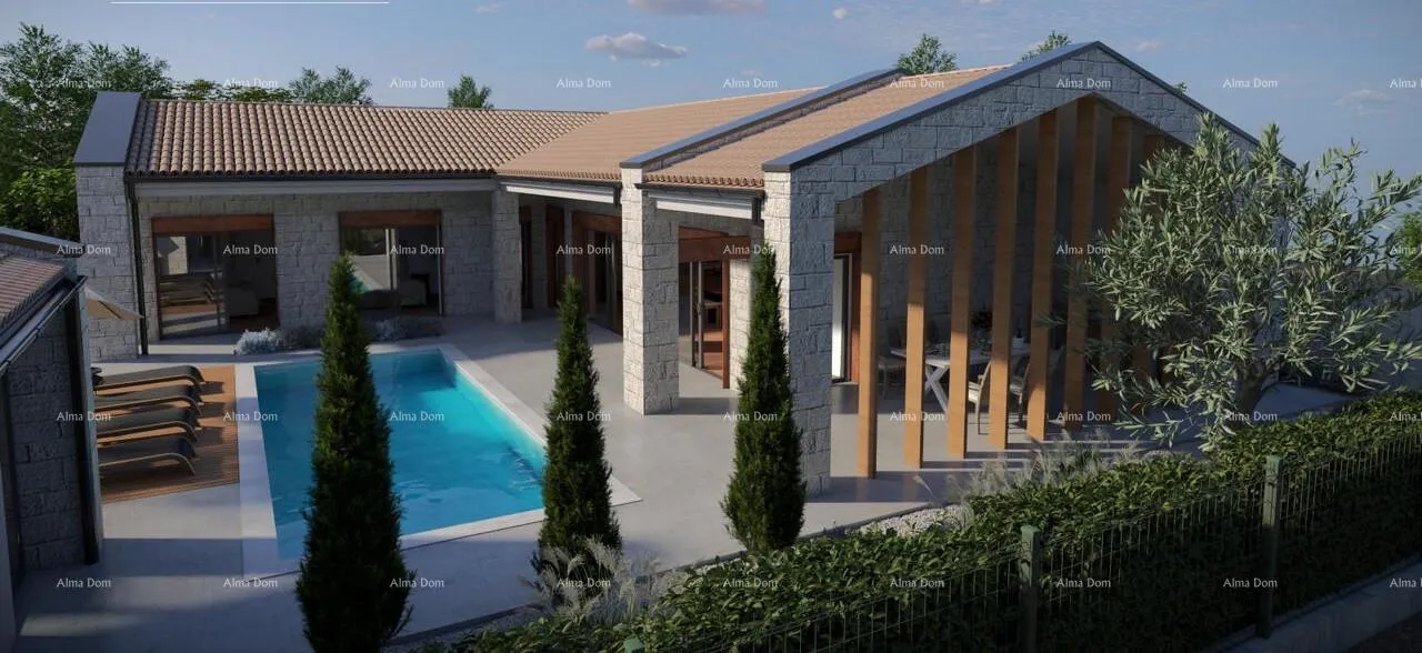 Građevinsko zemljište GRAĐEVINSKO ZEMLJIŠTE S PROJEKTOM ZA MODERNU ISTARSKU VILU, Buje