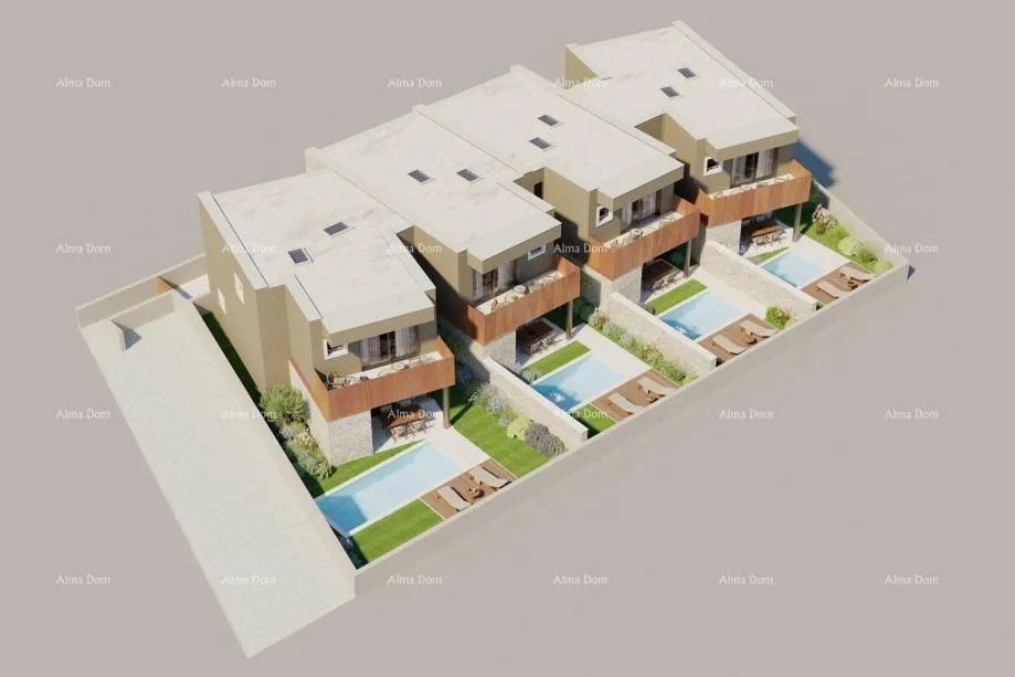 kuća bale. moderna kuća u nizu s bazenom, 148,56 m² - slika 4