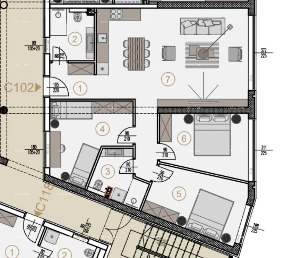 stan prodaja stanova u novom poslovno - stambenom projektu, poreč, c102 - slika 10