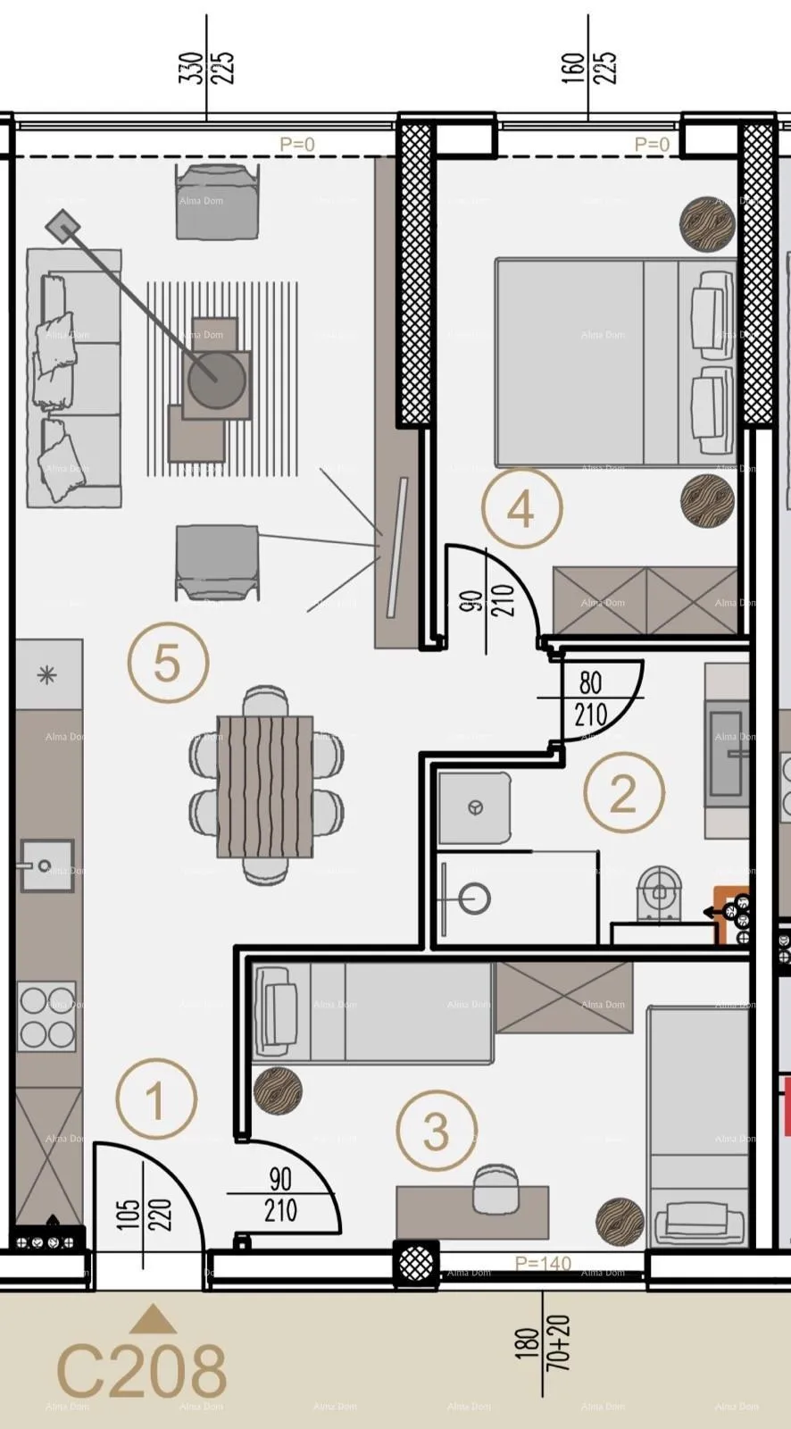stan prodaja stanova u novom poslovno - stambenom projektu, poreč, c208 - slika 3