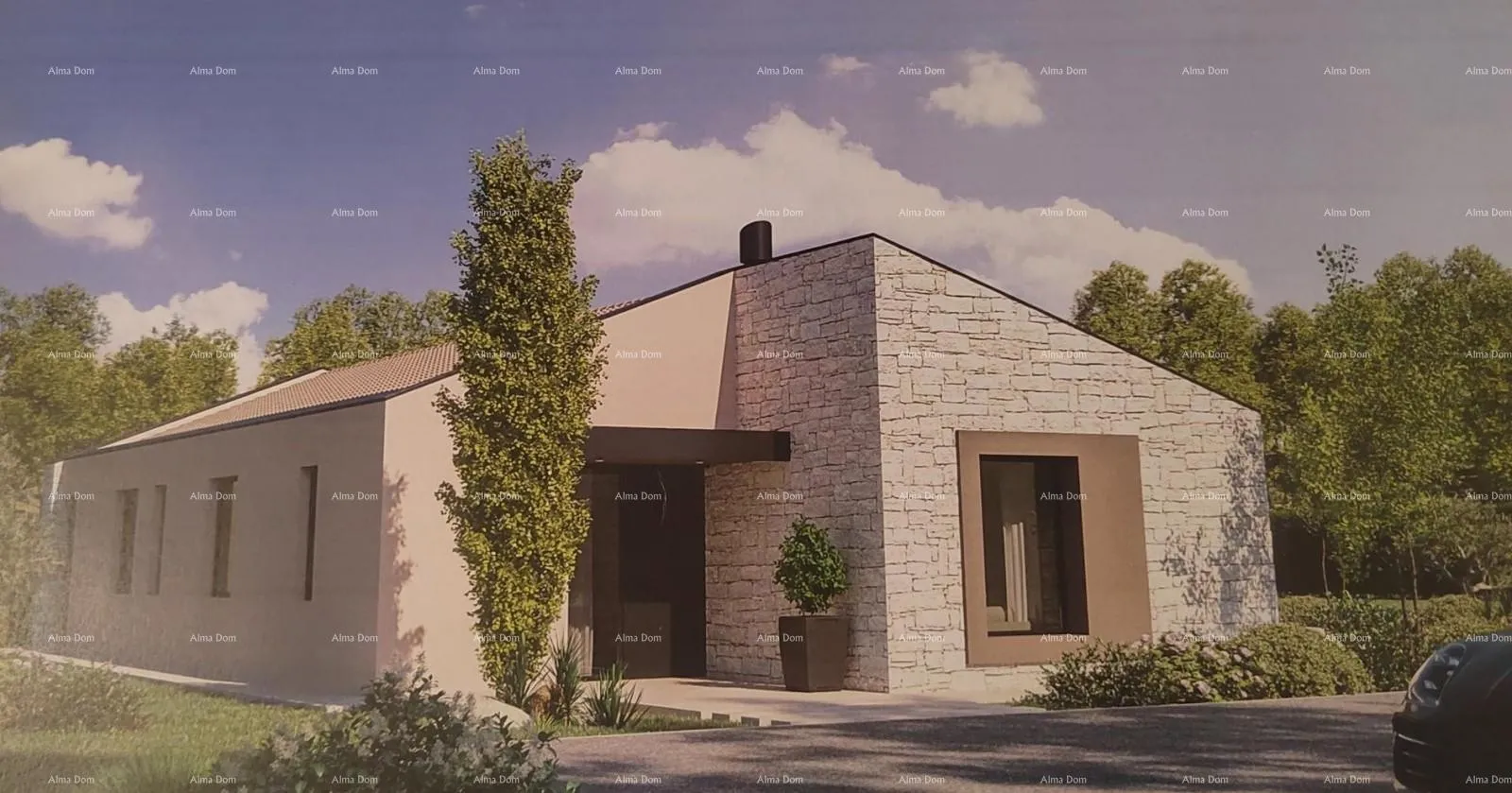 građevinsko zemljište građevinsko zemljište s idejnim projektom, 1818 m², općina pićan - slika 3