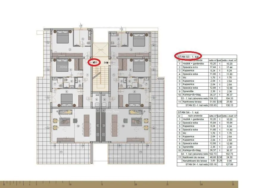 stan luksuzni dvoetažni stan u rovinju – 237,75 m² (netto 175,78 m²) - slika 7