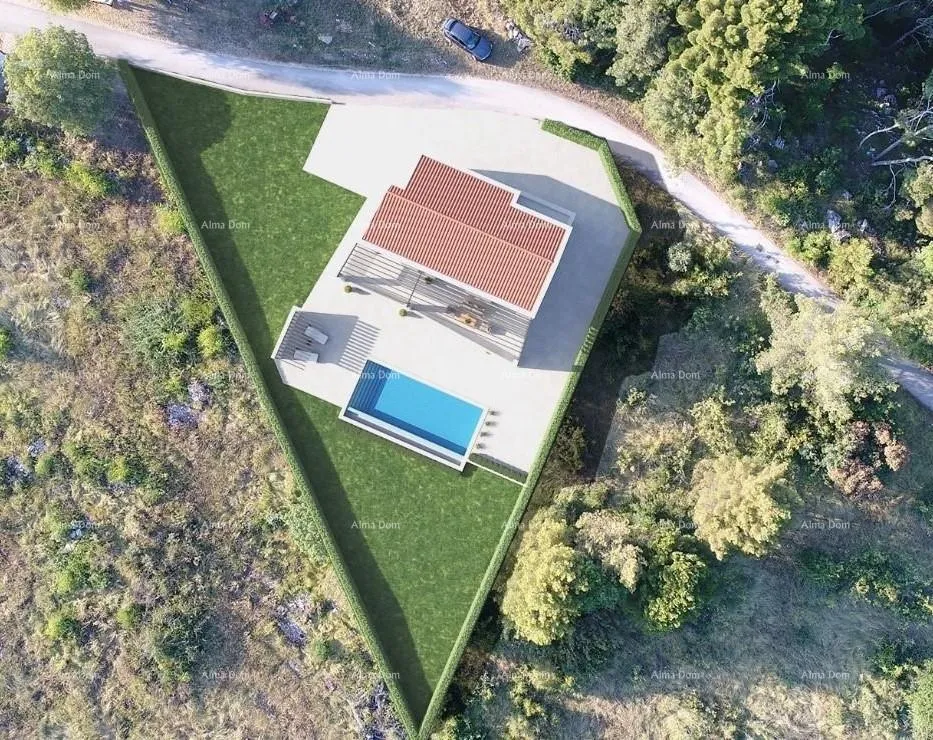 Građevinsko zemljište Na prodaju građevinsko zemljište s projektom kuće i bazenom – Vrh, Kaštel, Buje