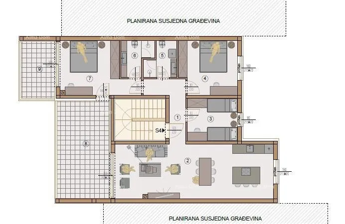 stan penthouse, stan 130m2, garaža + pm, u novom stambenom kompleksu, valdebek, pula! zg3 s4 - slika 6