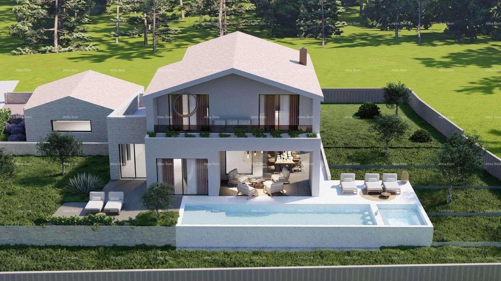 građevinsko zemljište tinjan – građevinsko zemljište 1.152 m² s dozvolom i projektom za kuću s bazenom - slika 2