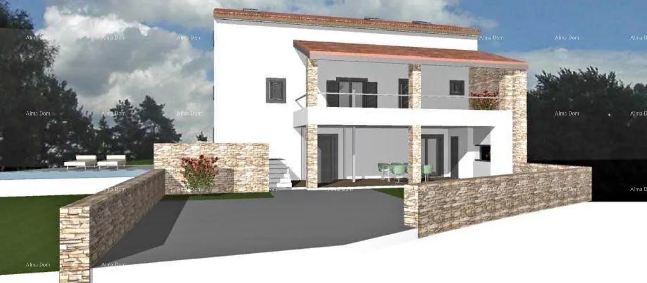 kuća kamena kuća za renovaciju s projektom, kanfanar! - slika 2