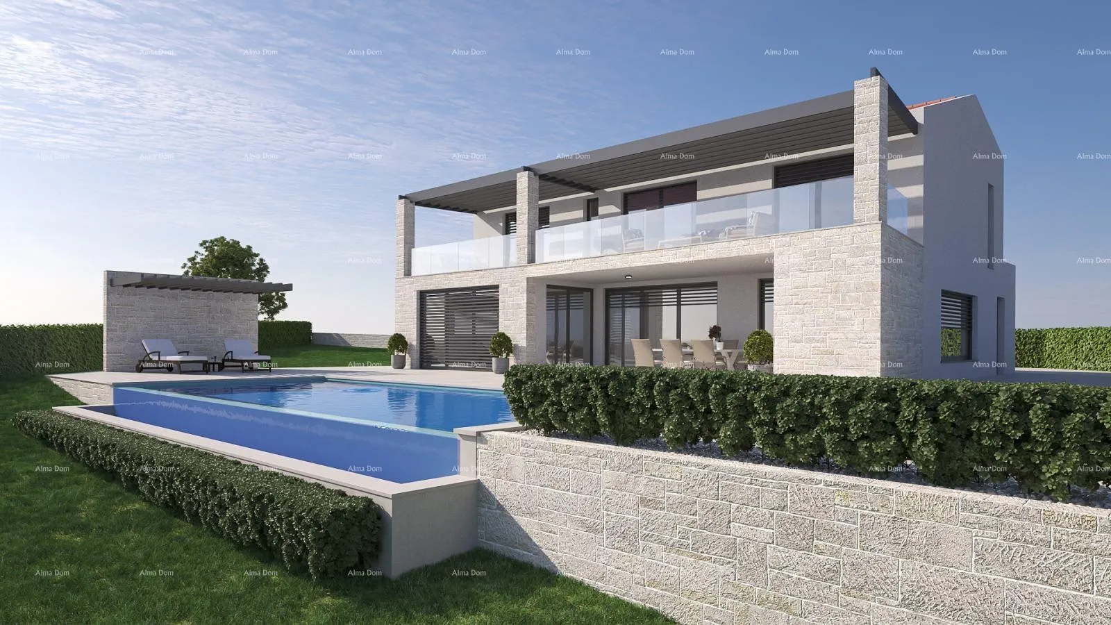 građevinsko zemljište na prodaju građevinsko zemljište s projektom kuće i bazenom – vrh, kaštel, buje - slika 3