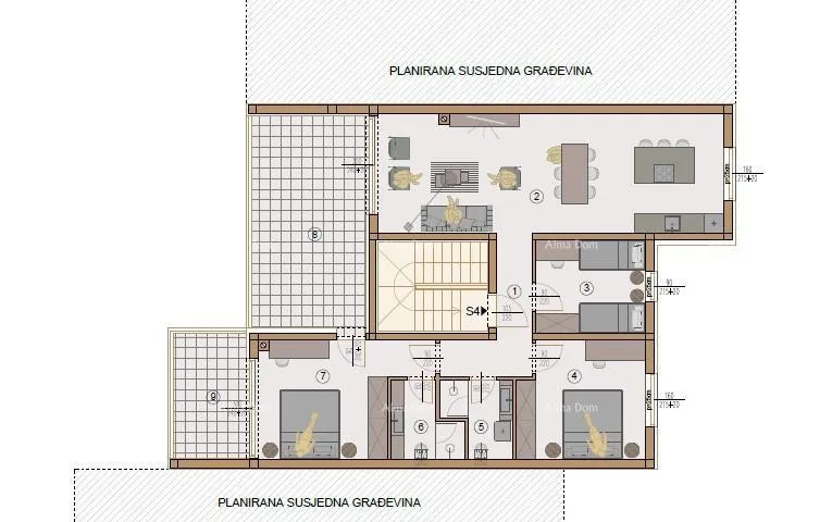 stan penthouse, stan 132m2, garaža + pm, u novom stambenom kompleksu, valdebek, pula! - slika 7