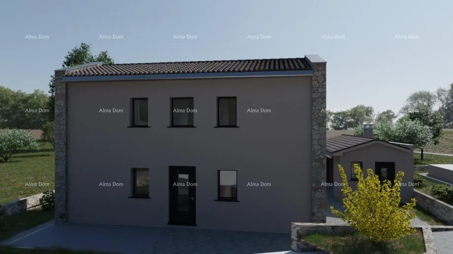 kuća marčana moderna vila s bazenom u gradnji. - slika 5