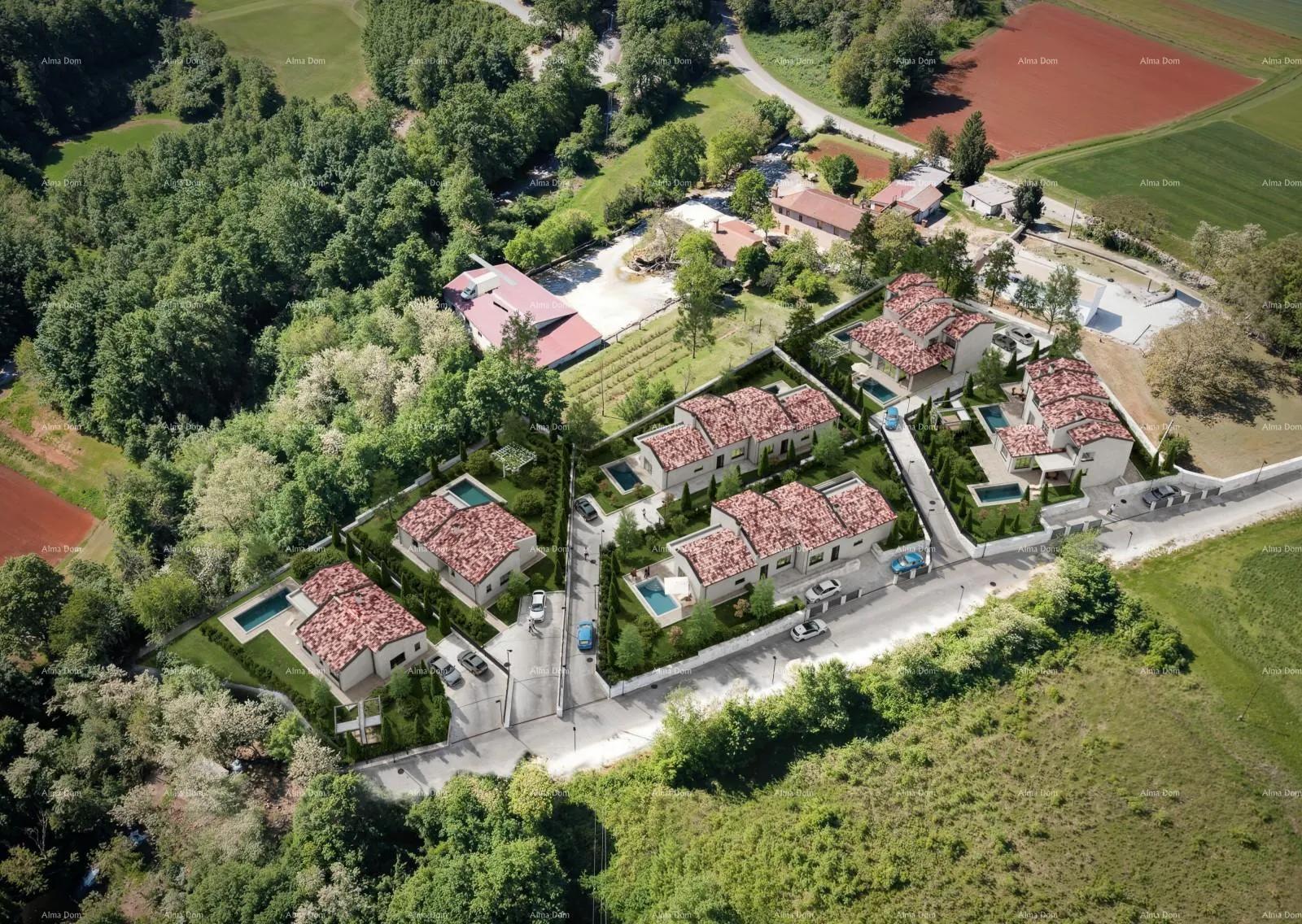 Građevinsko zemljište Novo! Prodaja velikog građevinskog zemljišta s projektom izgradnje stambenog naselja, Barban!