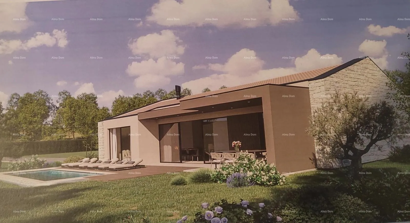 građevinsko zemljište građevinsko zemljište s idejnim projektom, 1818 m², općina pićan - slika 2