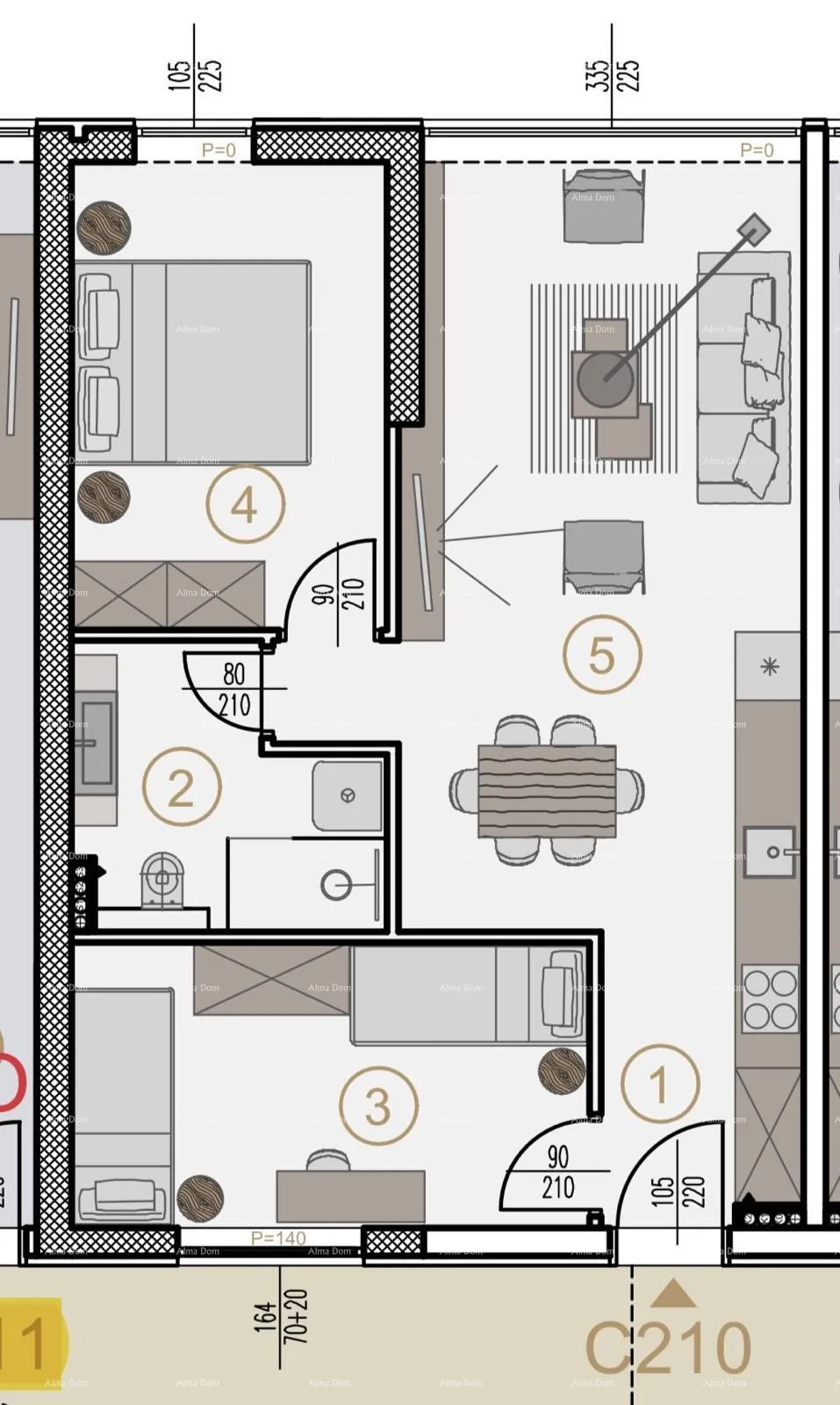 stan prodaja stanova u novom poslovno - stambenom projektu, poreč, c210 - slika 7